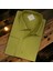Linen Keten Klasik %100 Cotton Uzun Kollu Terletmeyen Yeşil Gömlek (Regular Kalıp) 1