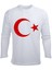 Uzun Kollu Ay-Yıldız Bayrak Baskılı 29 EKİM Baskılı Pamuklu BEYAZ Çocuk Tişört 1