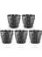 So-Krt3 Dekoratif Kristal Saksı Takımı 1.85 Lt Antrasit 5 Adet 1