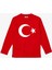 Uzun Kollu Ay-Yıldız Bayrak Baskılı 29 EKİM Baskılı Pamuklu Çocuk Tişört 1