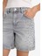 Yüksek Bel Jean Bermuda Şort F9968AX25AU 5
