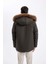 Regular Fit Kapüşonlu Fermuarlı Cepli Kürklü Mont Parka D1275AX24WN 9
