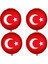 Türk Bayrağı Renklerinde Ay Yıldızlı Folyo Balon 45 cm 4 Adet Gösteri 1