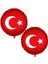 Türk Bayrağı Renklerinde Ay Yıldızlı Folyo Balon 45 cm 2 Adet Gösteri 1