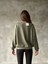 Yumuşak Dokulu Bisiklet Yaka Oversize Sweatshirt - Haki 2