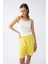 Kadın Ip Askılı Pamuk Penye Şortlu Takım Sarı 3620 1