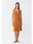 Kadın Kalın Askılı Penye Gecelik Hardal 14001 1