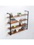 Tasnia Siyah Metal Ahşap Duvar Rafı 120CM 4 Katlı 3