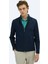 Lacivert Regular Fit Gizli Kapüşon Casual Dokuma Çift Taraflı Mont 2