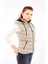 Kadın Ekru Kapüşonlu Şişme Yelek Kapüşon Içi Polar 5000 4