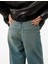 Düşük Bel Düz Paça Pamuklu Straight Yıkamalı Bol Jean Pantolon - Loose Straight Fit Jean 3