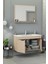 Fix Arya 100 Cm Banyo Dolabı,Seramik Lavabolu, Aynalı,Lavabo Dahil,Mdf,Aybe Bej 4