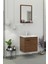 Fix Arya 55 Cm Banyo Dolabı,Seramik Lavabolu, Aynalı,Lavabo Dahil,Mdf,Aybe Kahve 3
