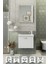 Maxila 60 cm Banyo Dolabı,Seramik Lavabolu, Aynalı,Lavabo Dahil,Mdf,Beyaz 1