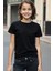 Siyah Çocuk T-Shirt Kız Erkek Unisex | %100 Pamuk | 4