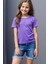 Eflatun Çocuk T-Shirt Kız Erkek Unisex | %100 Pamuk | 4