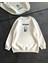 Beyaz Baskılı Kışlık Sweatshirt 2