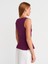21001 Kayık Yaka Peplum Top-Mor 2