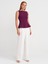 21001 Kayık Yaka Peplum Top-Mor 4