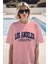 Los Angeles Baskılı Unisex Oversize Tişört 1