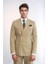 Geniş Sivri Yakalı Slim Fit Bej Erkek Kruvaze Takım Elbise - Wessi 2
