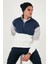 Renk Bloklu Regular Fit Yarım Fermuarlı Dik Yaka Sweat Erkek Sweat 5905719 1