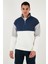 Renk Bloklu Regular Fit Yarım Fermuarlı Dik Yaka Sweat Erkek Sweat 5905719 2