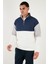 Renk Bloklu Regular Fit Yarım Fermuarlı Dik Yaka Sweat Erkek Sweat 5905719 4