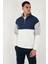 Renk Bloklu Regular Fit Yarım Fermuarlı Dik Yaka Sweat Erkek Sweat 5905719 5