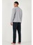 Pamuklu Regular Fit Bisiklet Yaka Ekoseli Pijama Takımı Erkek Pijama Takımı 6574001 7