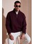 Pamuklu Regular Fit Yarım Fermuarlı Dik Yaka Sweat Erkek Sweat 59052592 1