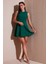 Regular Fit Bisiklet Yaka Volanlı Mini Boy Elbise Bayan Elbise 6525647 1