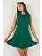 Regular Fit Bisiklet Yaka Volanlı Mini Boy Elbise Bayan Elbise 6525647 3