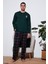 Ekoseli Regular Fit Yüksek Bel Cepli Bisiklet Yaka Pijama Takımı Erkek Pijama Takımı 6574002 1