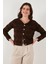 Premium Regular Fit Bisiklet Yaka Düğmeli Dokulu Triko Hırka Bayan Hırka 680HI00337 2