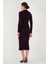 Premium Fitilli V Yaka Slim Fit Midi Boy Triko Elbise Bayan Elbise 680EL00282 6
