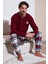 Ekoseli Regular Fit Düğmeli Bisiklet Yaka Kışlık Polar Pijama Takımı Erkek Pijama Takımı 60961008 1
