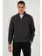 Pamuklu Regular Fit Yarım Fermuarlı Dik Yaka Sweat Erkek Sweat 5905716 3