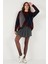 Oversize Fit Bisiklet Yaka Baklava Desenli Kazak Bayan Kazak 4615578 3