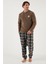 Ekoseli Regular Fit Düğmeli Bisiklet Yaka Kışlık Polar Pijama Takımı Erkek Pijama Takımı 60961008 2