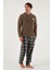 Ekoseli Regular Fit Düğmeli Bisiklet Yaka Kışlık Polar Pijama Takımı Erkek Pijama Takımı 60961008 4