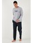 Ekoseli Pamuklu Regular Fit Yükske Bel Bisiklet Yaka Pijama Takımı Erkek Pijama Takımı 6574000 4