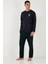 Ekoseli Regular Fit Yüksek Bel Cepli Bisiklet Yaka Pijama Takımı Erkek Pijama Takımı 6574002 2