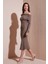 Premium Fitilli Carmen Yaka Slim Fit Midi Boy Triko Elbise Bayan Elbise 680EL00033 2