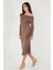 Premium Fitilli Carmen Yaka Slim Fit Midi Boy Triko Elbise Bayan Elbise 680EL00033 3