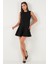 Regular Fit Bisiklet Yaka Volanlı Mini Boy Elbise Bayan Elbise 6525647 5