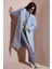 Oversize Fit Mono Yaka Düğmeli Buklet Uzun Kaşe Kaban Bayan Kaban 6810236 4