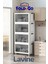 Lavine Fold&go 4'lü Portatif Organizer Tekerlekli Dolap Çok Amaçlı Kapaklı Katlanır ”Toprak” 16