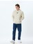Kapşonlu Sweatshirt Oversize Slogan Baskılı Basic Kanguru Cep Detaylı Şardonlu Pamuk Karışımlı 2