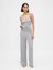 Kadın Gri Mini Fitilli Wide-Leg Pj Pantolon 3